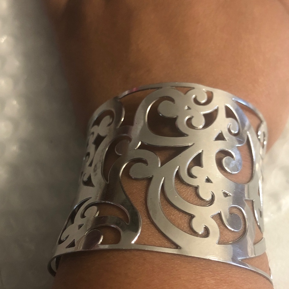 Intricate Silver Cut-Out Bracelet